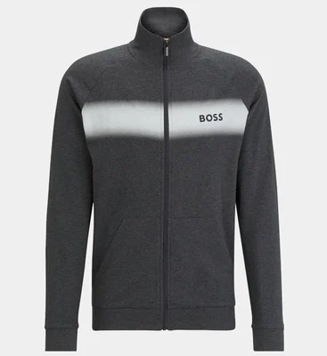 Hugo Boss Zip-Up Stripe Jacket Mens Grey