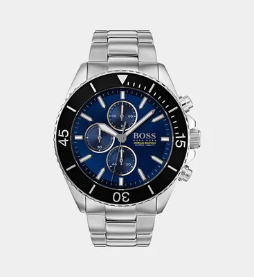 Hugo Boss Watch Mens Silver Blue