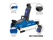 Sealey 1020LEB 2 Tonne Trolley Jack Low Entry Short Chassis Blue