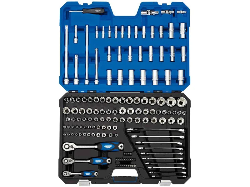 Draper TK150N/SG 1/4in 3/8in and 1/2in Sq Dr Tool Kit 150 Piece