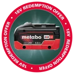 Metabo 18LIHD55 18V 5.5Ah LiHD Battery Pack