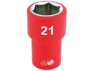 Draper H6VDE-MM/B 1/2in Sq Dr Fully Insulated VDE Socket 21mm