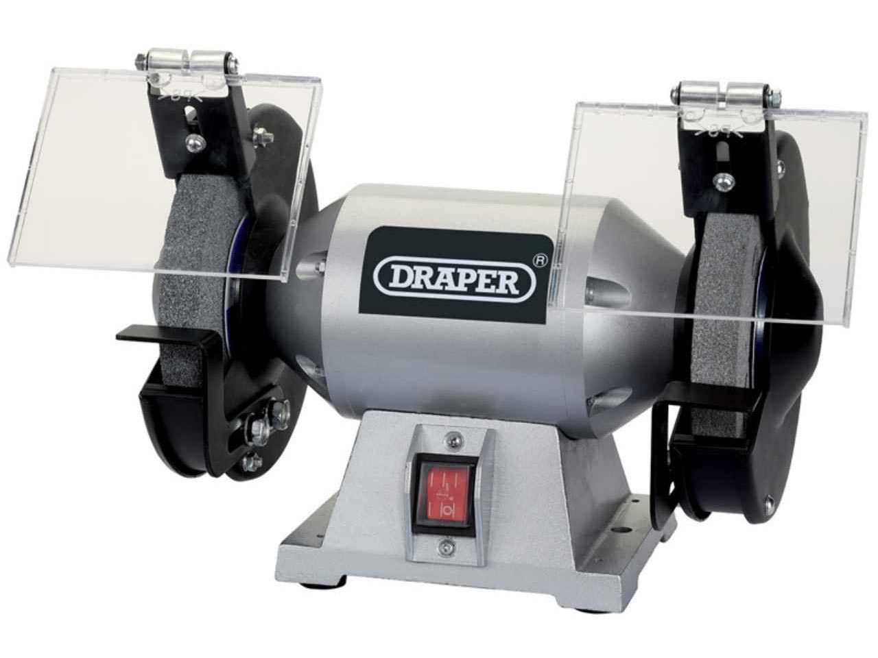 Draper bench grinder with shop sanding belt