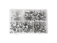 Sealey AB073TI Threaded Insert Rivet Nut Assortment 200pc M4-M8 Splined Metric