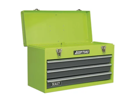 Sealey AP9243BBHV Tool Chest 3 Drawer Portable with Ball Bearing Runners - Hi-Vis Green