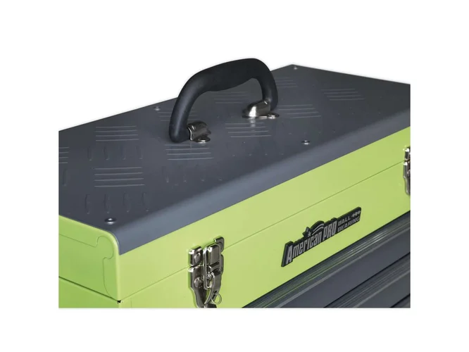 Sealey AP9243BBHV Tool Chest 3 Drawer Portable with Ball Bearing Runners - Hi-Vis Green