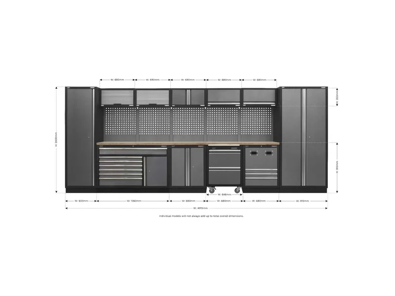 Sealey APMSSTACK16W Modular Storage System Combo - Pressed Wood Worktop