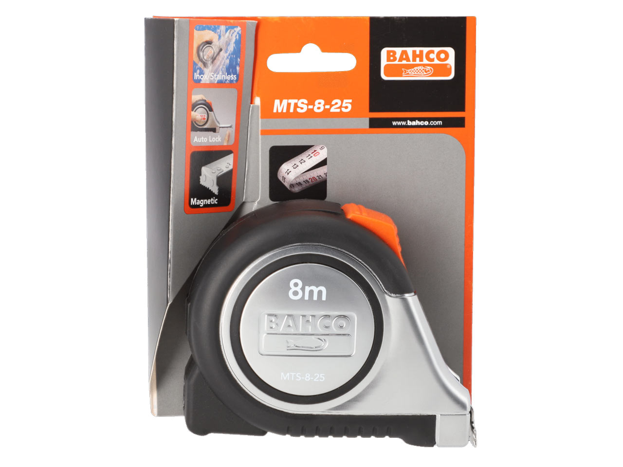Bahco Bahco BAHMTS825E MTS Auto Tape 8m/26ft Reversible Magnetic
