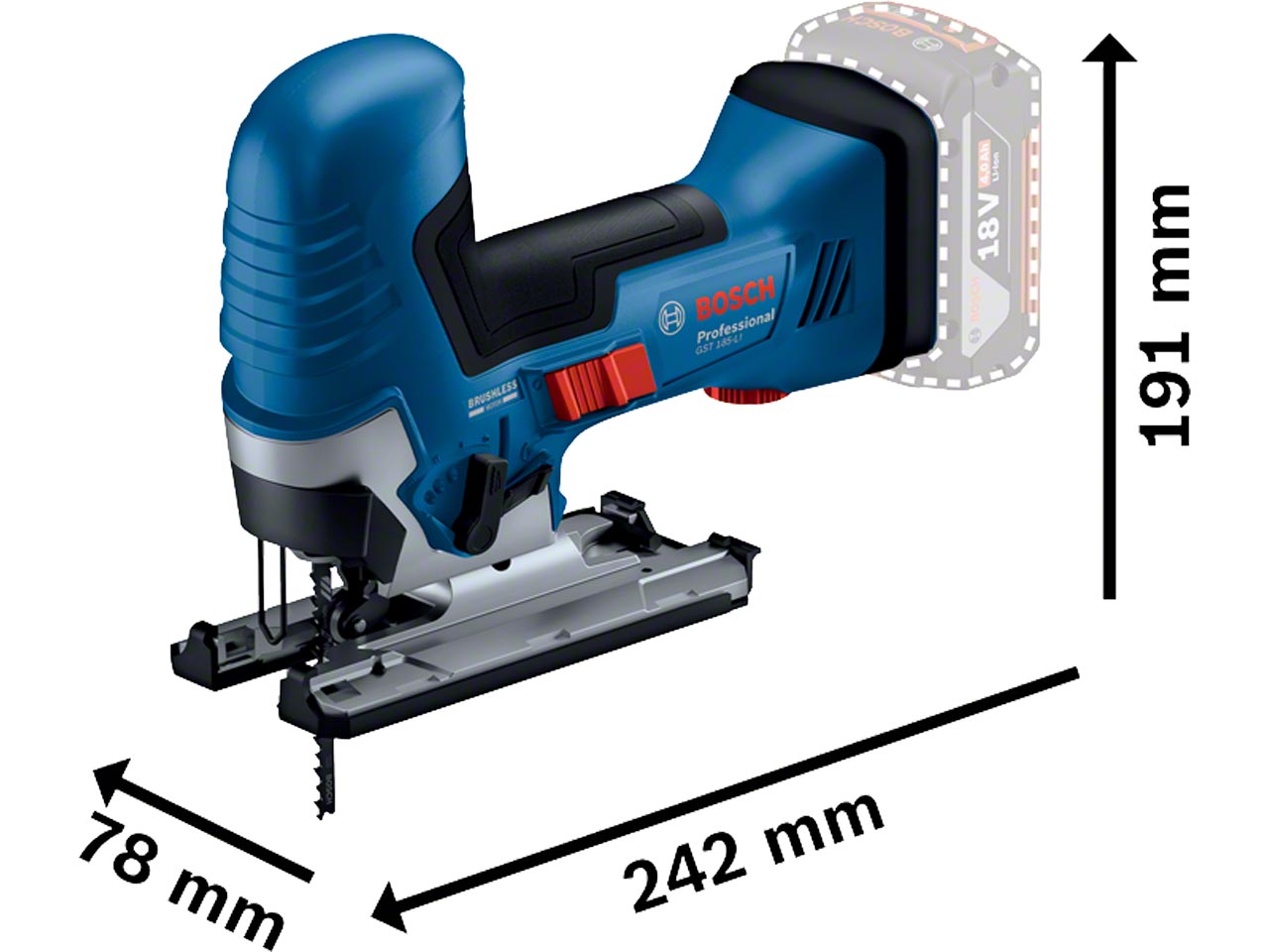 Bosch Bosch GST18V125S 18V 125 S GST Cordless Jigsaw L BOXX Bare