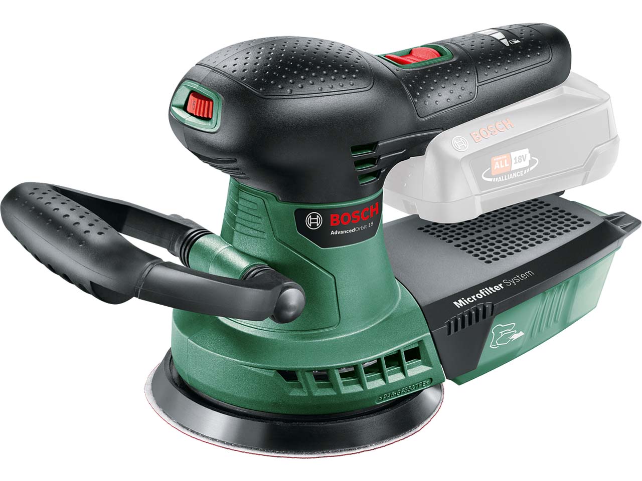 Bosch Green AdvancedOrbit 18 18v Cordless Orbital Sander Bare Unit