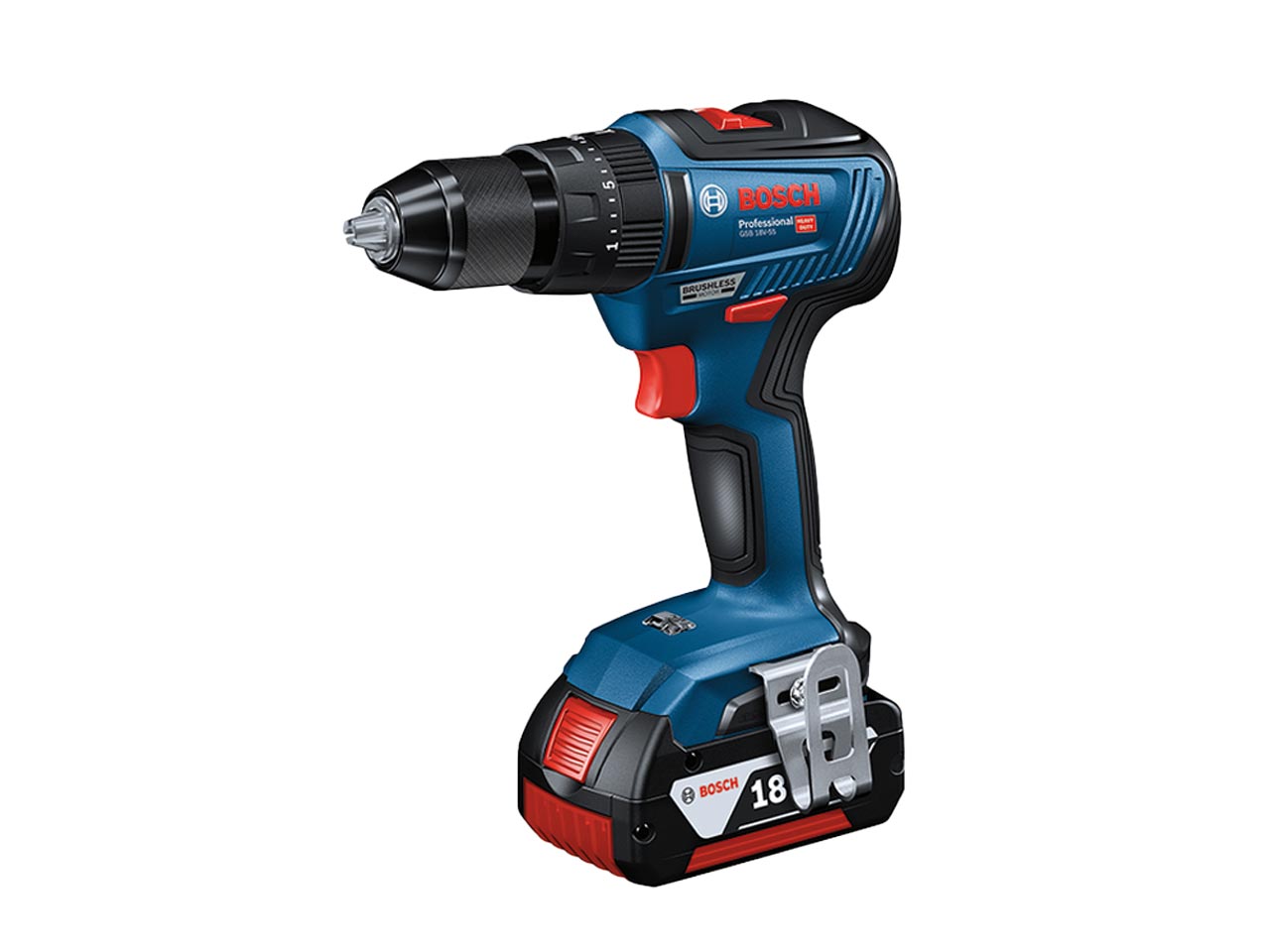 Bosch GSB18V 55 18V 2x5Ah Brushless Combi Drill Kit