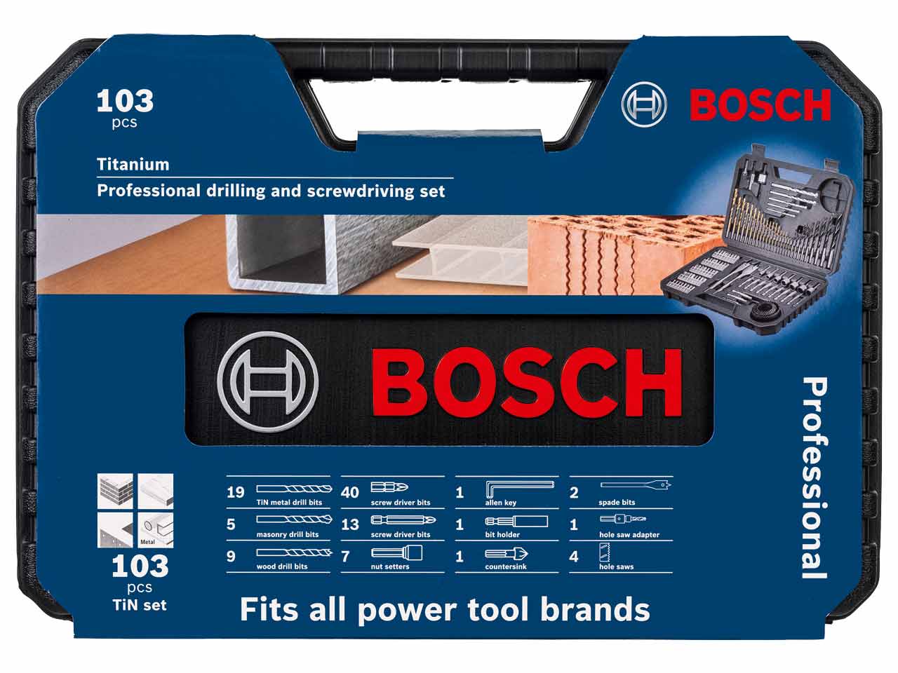 Bosch professional 103 piece 2024 mixed drill bit set