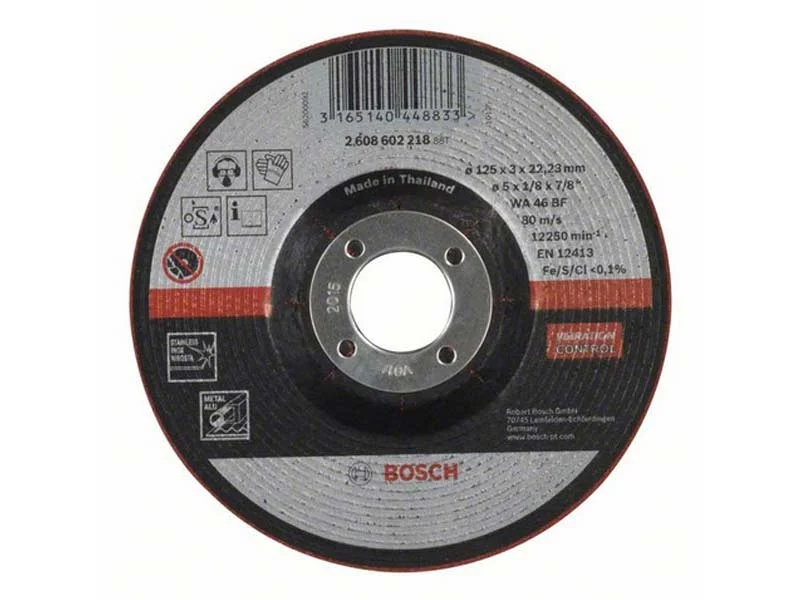 Bosch 2608602218x10 125mm x 22mm x 3mm Semi-Flexible Grinding Disc 10pk