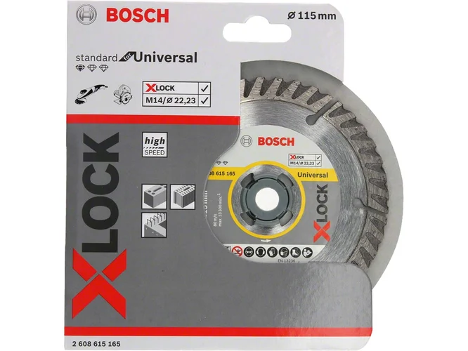 Bosch 2608615165 115mm x 22.23mm x 1.6mm x 10mm X-LOCK General Purpose Diamond Blade