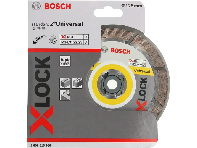 Bosch 2608615166 125 x 22.23 x 1.6 x 10mm X-LOCK General Purpose Diamond Blade