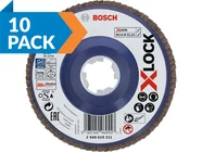 Bosch 2608619211-10 X-LOCK 125mm G80 Straight Flap Disc 10pk