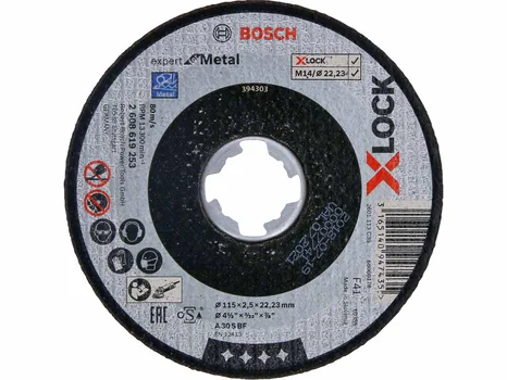 Bosch 2608619253 115mm x 22.23mm x 2.5mm X-LOCK Expert Metal Cutting Disc