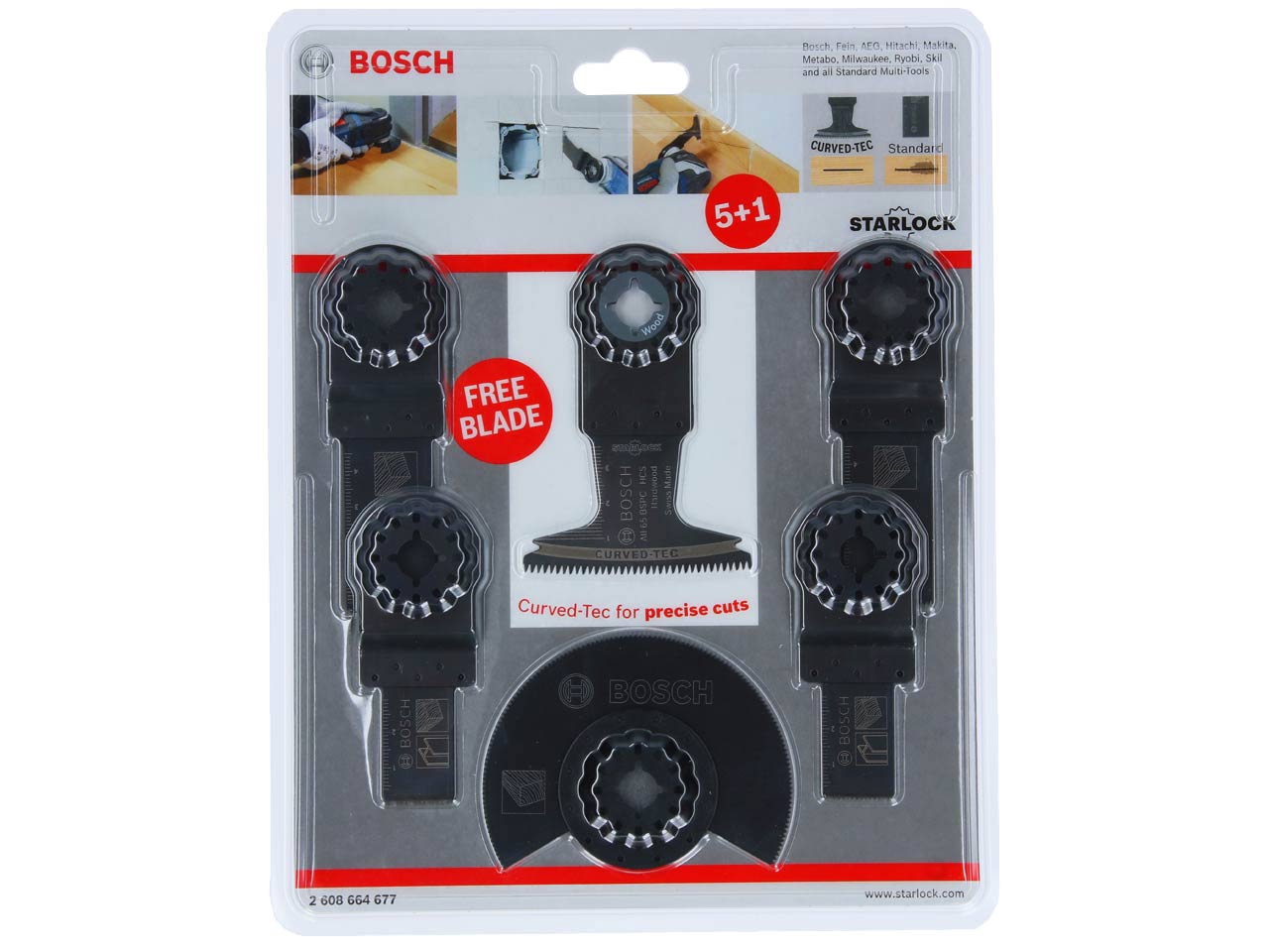 Bosch 2608664677 6pc Starlock Wood Metal Multi Tool Saw Blade 