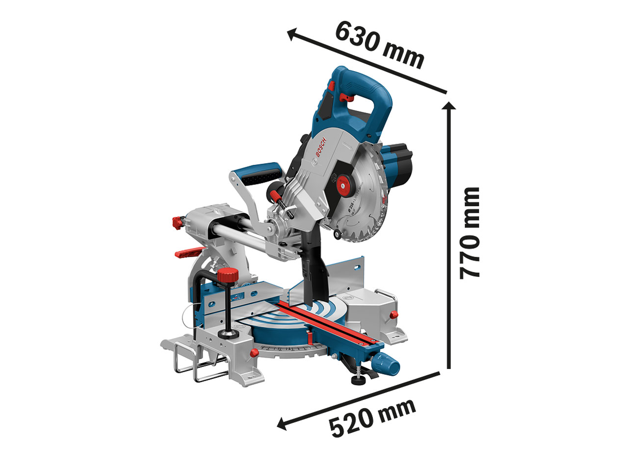 Bosch GCM18V216GTA2600 18V 216mm BITURBO Cordless Mitre Saw and Stand