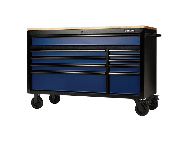 BUNKER B100-56B 10 Drawer 1502mm Blue Workbench Roller Tool Cabinet