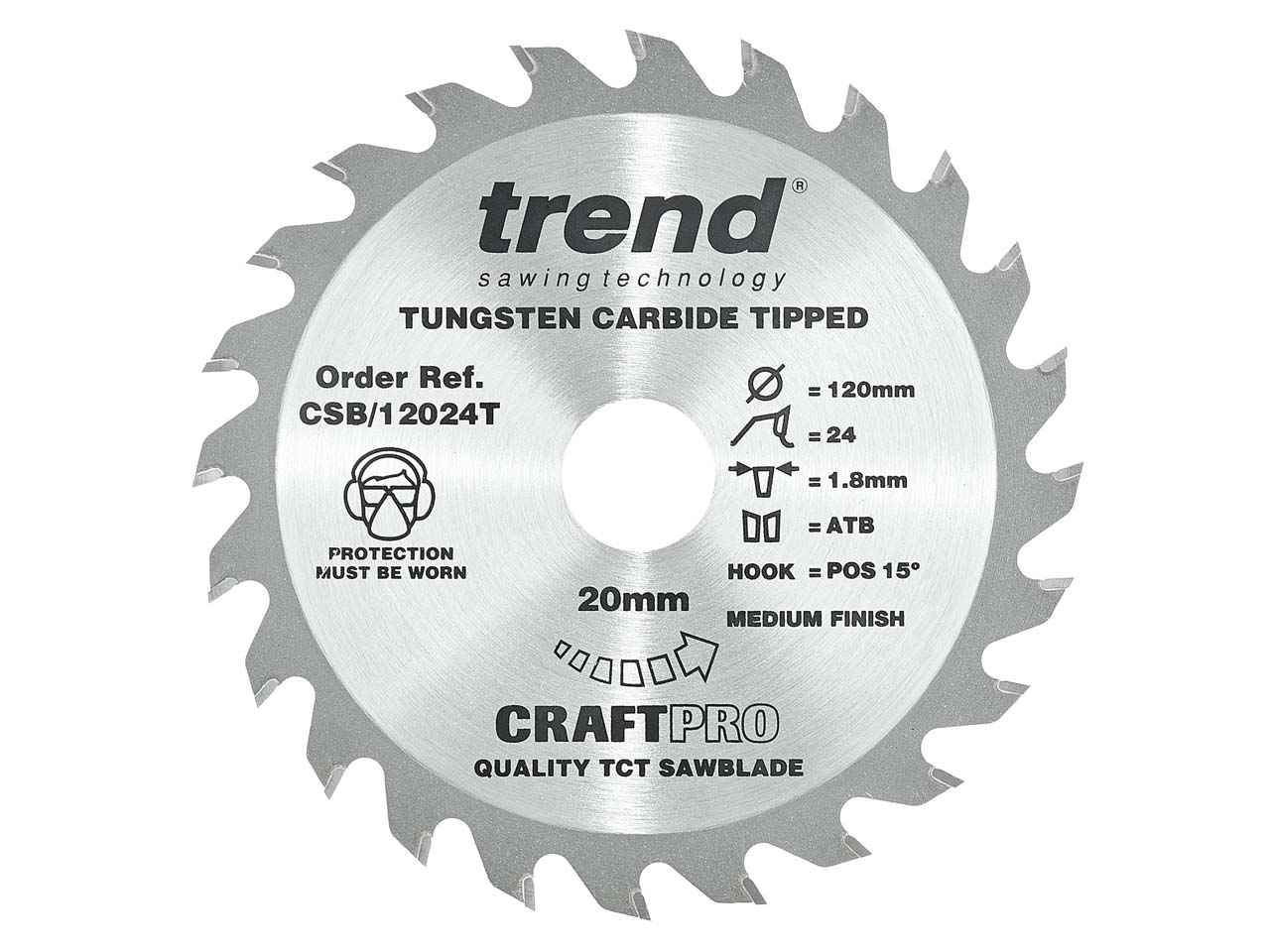 Trend Trend CSB/12040T 120mm x 20mm x 40T Wood Craft Circular Saw