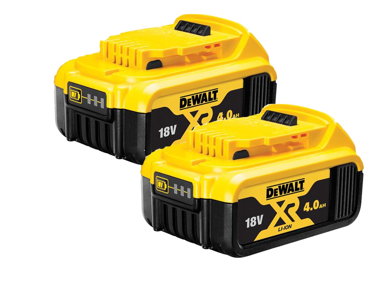 DeWalt DCB182X2 18V 4Ah XR Li Ion Battery Pack 2pk