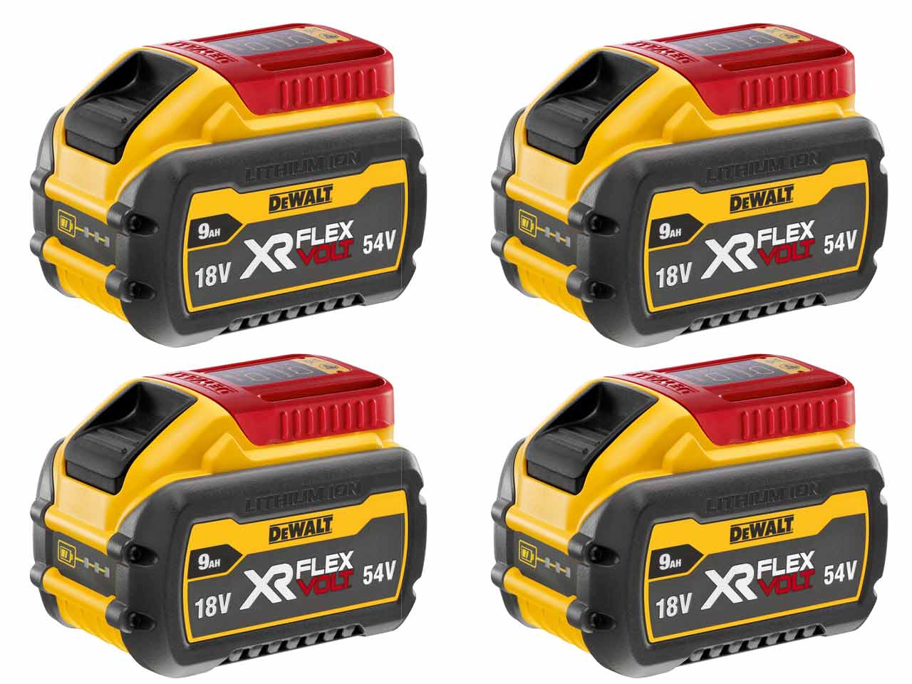 DeWalt DCB547 4 18V 54V 9Ah Li Ion XR Flexvolt Battery 4pk