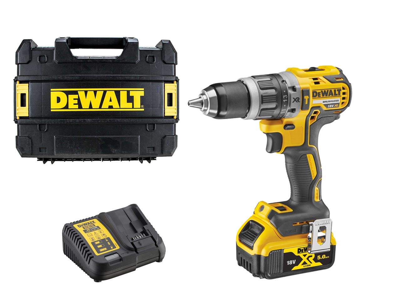 DeWalt DCD796P1 GB 18V 5Ah Li Ion XR BL Combi Drill Kit