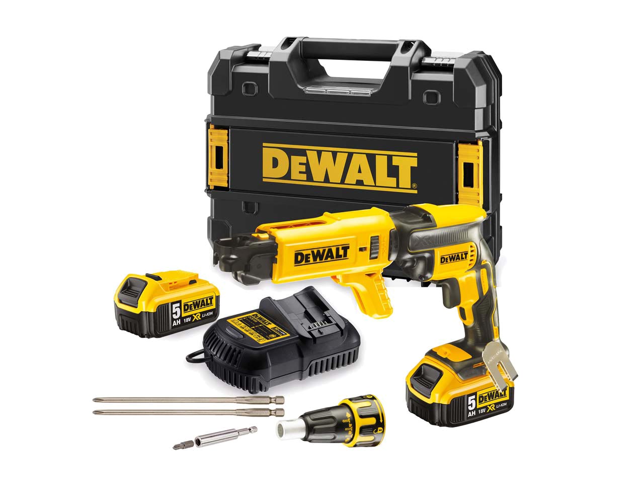 DeWalt DCF620P2K 18V 2x5Ah Li Ion BL Collated Drywall Screwdriver Kit