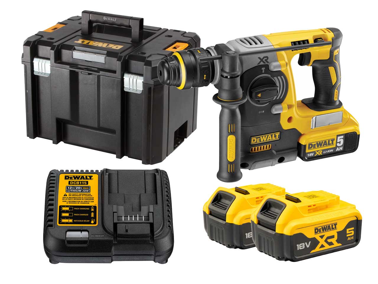 DeWalt DCH273P2 GB 18V 2x5Ah XR BL SDS Plus Rotary Hammer Drill