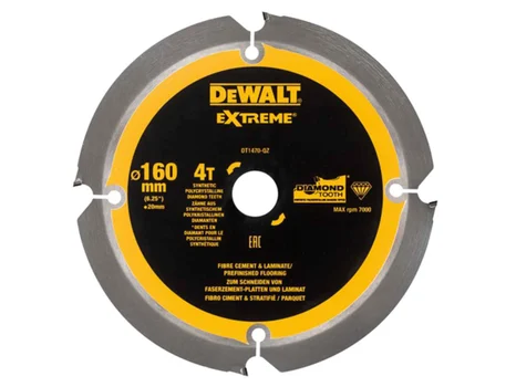 DeWalt DEWDT1470QZ 160mm x 20mm x 4T Fibre Cement Extreme Circular Saw Blade