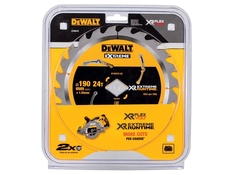 DeWalt DT40270-QZ 190mm x 24T XR Extreme Runtime Diamond Bore Blade