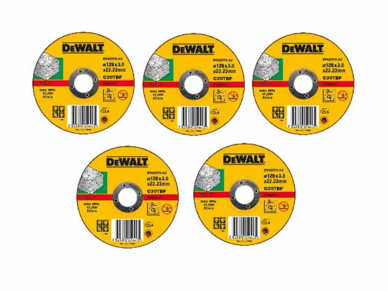 DEWALT DT42373-XJ5 Stone Cutting Disc 125 x 3 x 22.2mm 5pk