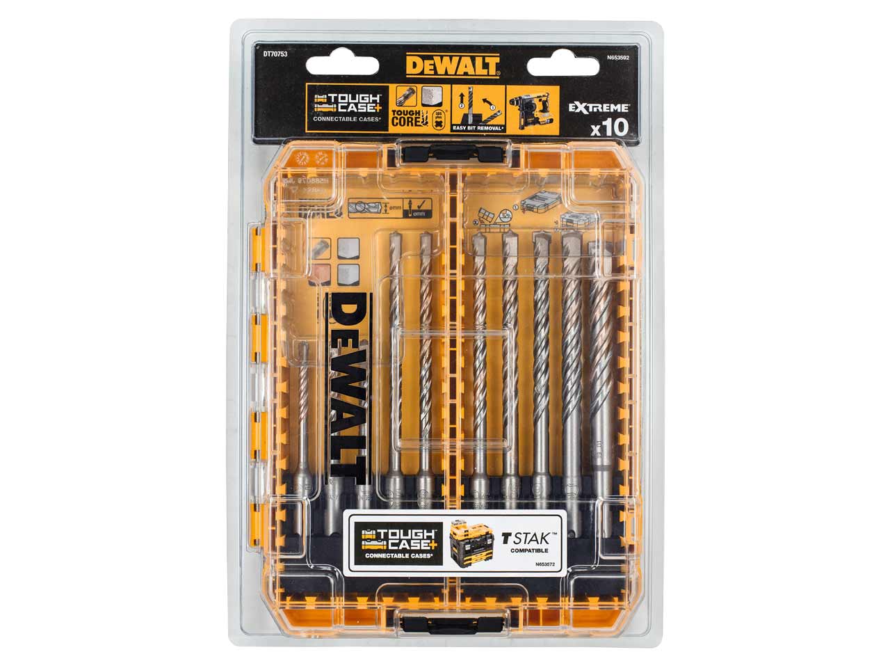 DeWalt DT70753-QZ Extreme SDS+ Plus Masonry Drill Bit Set 10pc