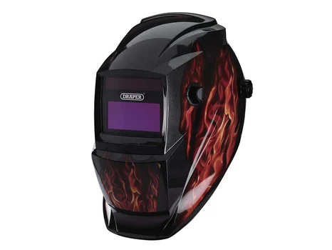 Draper WHVS-RF Auto-Darkening Welding Mask Red Flames
