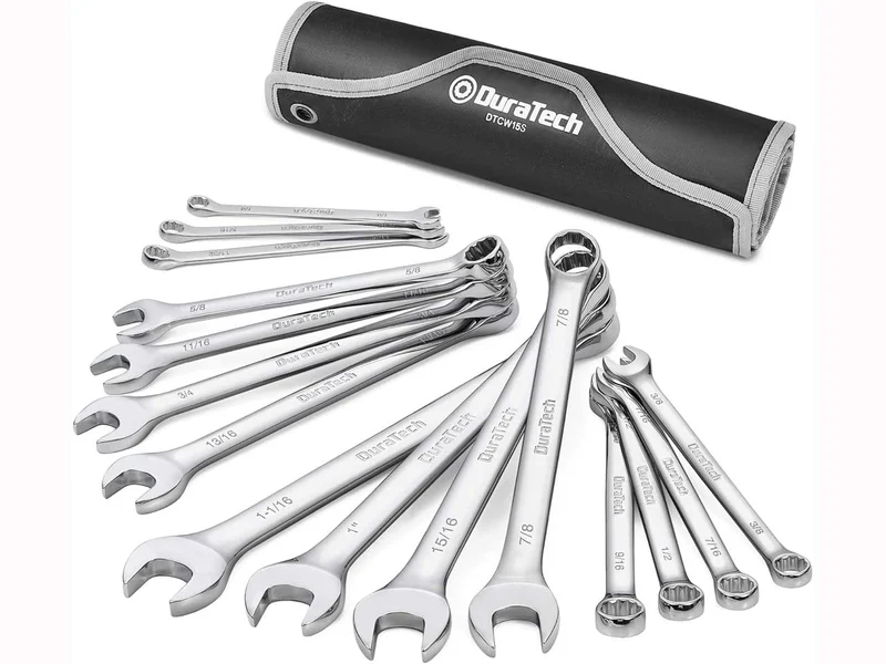 Duratech DTCW15S 1/4in-1 1/16in SAE Combination Spanner 15pc Set