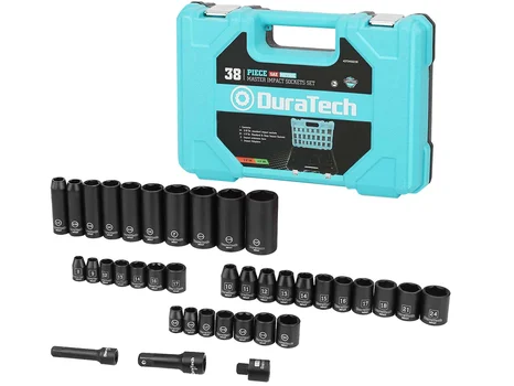 Duratech DTIMSS038 3/8in 1/2in Drive Master Impact Socket 38pc Set