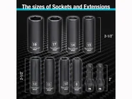 Duratech DTIMSS10M 3/8in Drive 8mm-19mm Metric Impact Socket 10pc Set