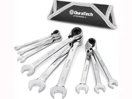 Duratech DTRRW09S-2 1-4in-3/4in SAE Reversible Ratchet Combination Spanner 9pc Set