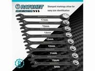 Duratech DTRW08M144 8mm-17mm Metric Ratchet Combination 144 Position Spanner 8pc Set