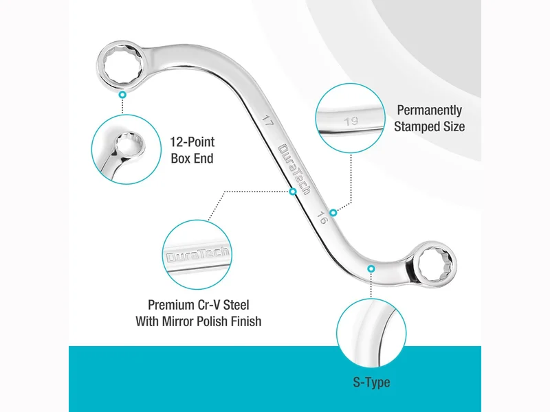 Duratech DTSSW05M S-Style Box Wrench Set Metric 5pc