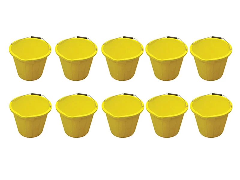 Faithfull FAI3GBUCKYEL/10 3 Gallon 15 litre Bucket Yellow x 10