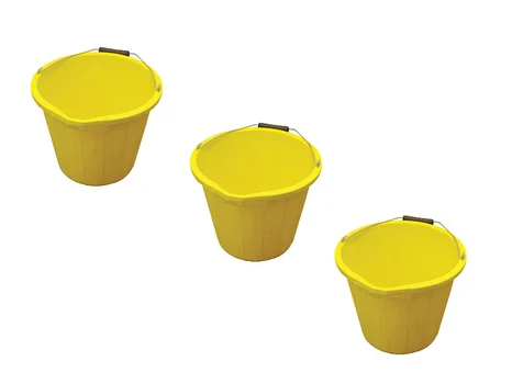 Faithfull FAI3GBUCKYEL/3 3 Gallon 15 litre Bucket Yellow x 3