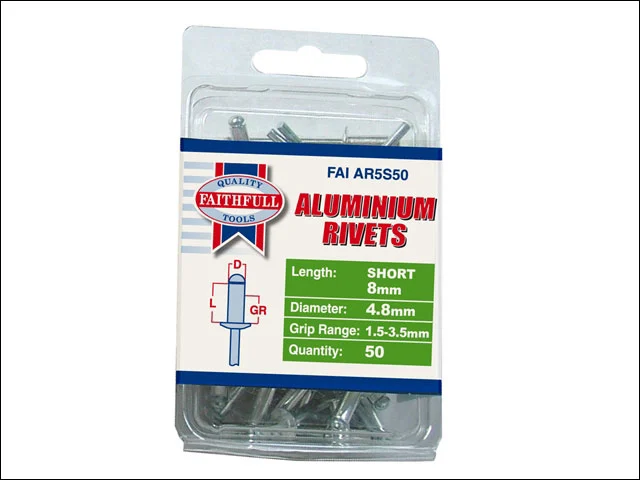 Faithfull FAIAR5S50 Aluminium Rivets 5mm Short Pack 50