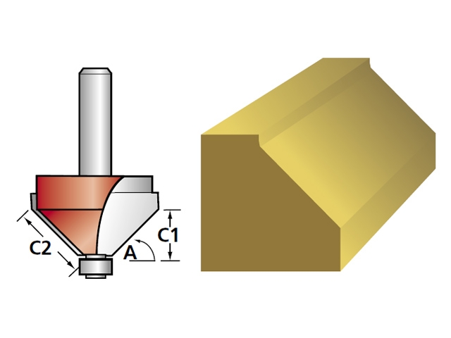 45 degree deals angle router bit