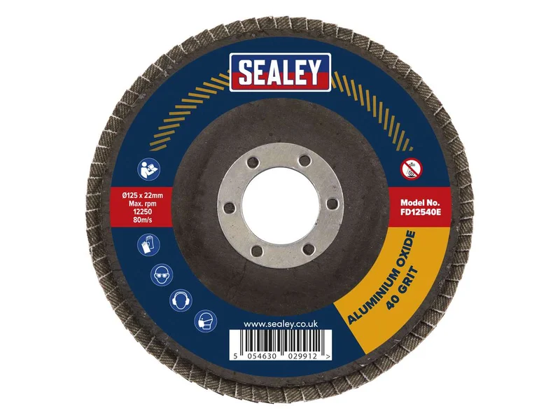 Sealey FD12540E Flap Disc Aluminium Oxide 125mm 22mm Bore 40Grit