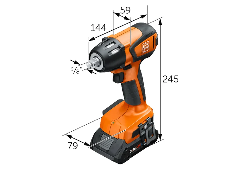 Fein ASCD 18-300 W2 AS AMPShare 18V 1/2In BL Impact Wrench/Driver L-Boxx 136 Bare Unit