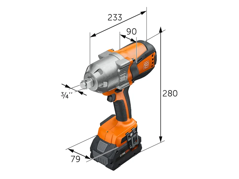 Fein ASCD 18-1000 W34 AS 18V 3/4In AMPShare Impact Wrench/Driver L-Boxx 136 Bare Unit