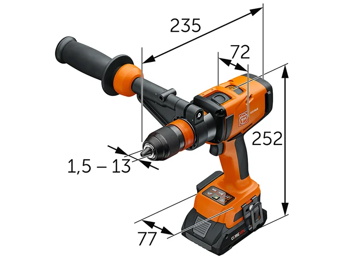 Fein ASCM 18-4 QMP AS 18V AMPShare Hammer Drill/Driver L-Boxx 136 Bare Unit