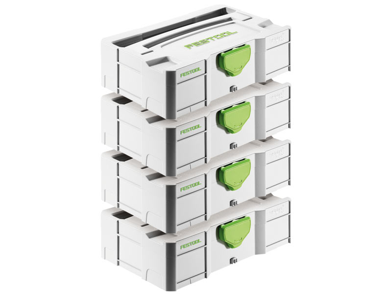 Festool SYS-MINI TL4 Pack of 4 Mini Systainer T-LOC Storage Cases